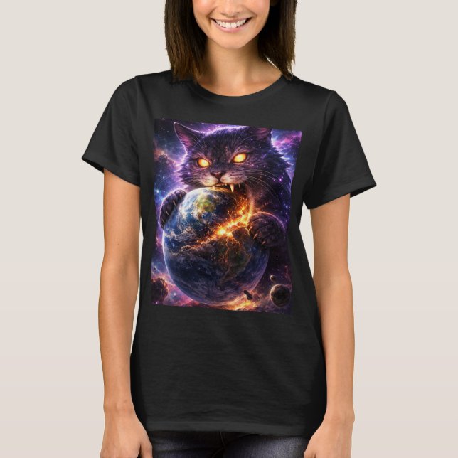 Planet Cosmic Cat T-Shirt (Front)