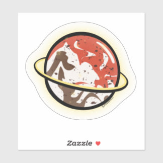 Planet custom cut sticker
