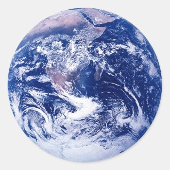 Planet Earth Amazing Space Picture Classic Round Sticker by SmallTownGirll at Zazzle