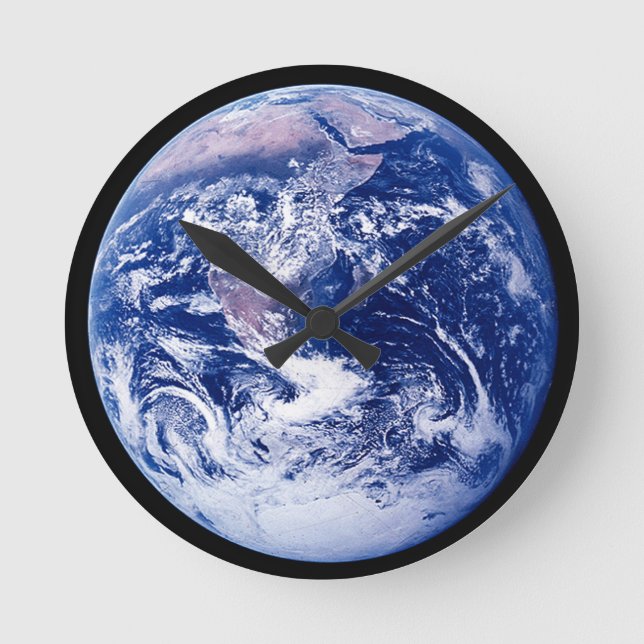 Planet Earth Amazing Space Picture Round Clock (Front)