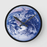 Planet Earth Amazing Space Picture Round Clock at Zazzle