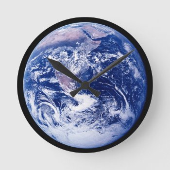 Planet Earth Amazing Space Picture Round Clock by SmallTownGirll at Zazzle