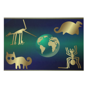 Planet Earth Ancient Animals Peru Nazca Lines Faux Canvas Print