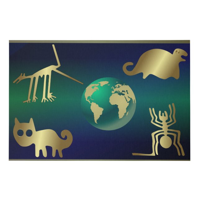 Planet Earth Ancient Animals Peru Nazca Lines Faux Canvas Print (Front)