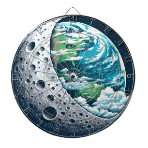 Planet Earth and Its Moon: Celestial Wonder Dart Board