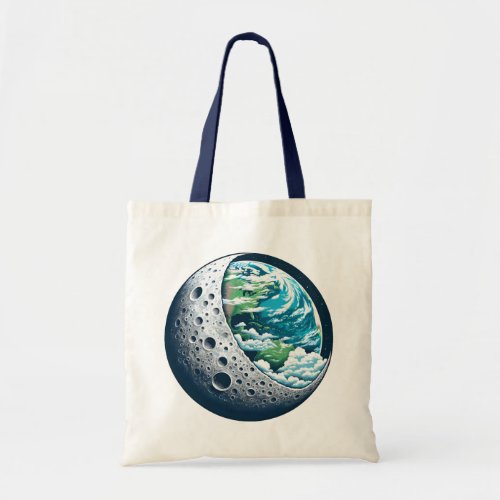Planet Earth and Its Moon Celestial Wonder Tote Bag