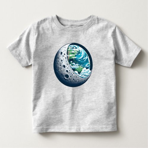 Planet Earth and Its Moon Celestial Wonder Unisex Toddler T_shirt