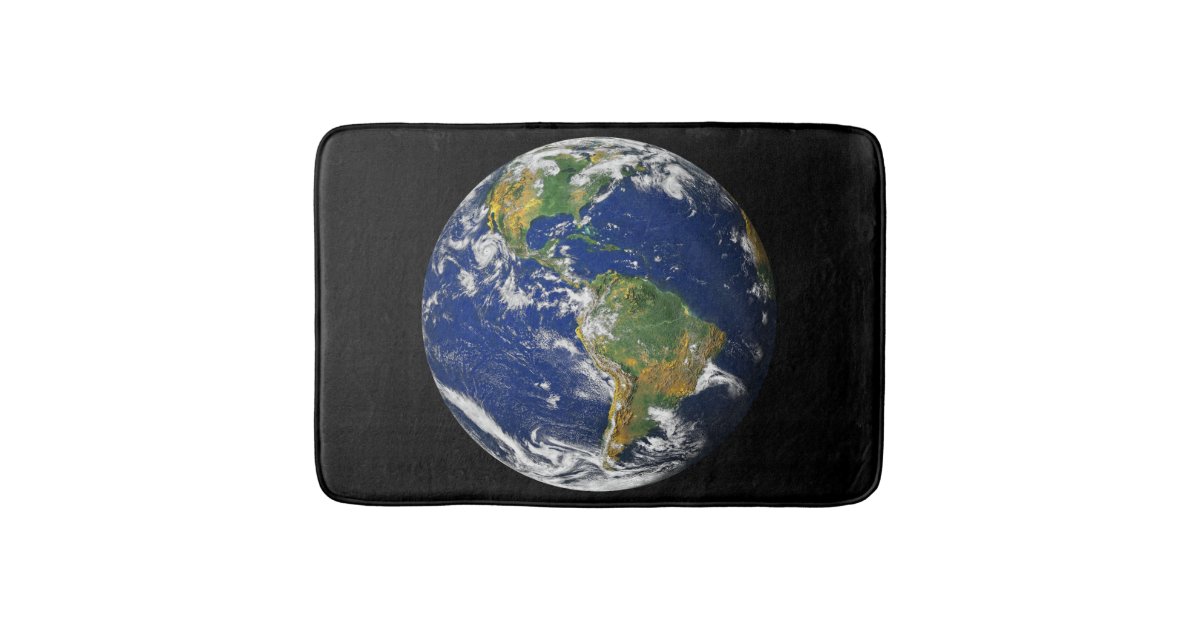 Planet Earth Bathroom Mat Zazzle Com