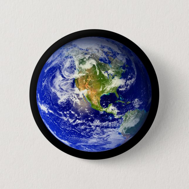 Planet Earth Blue Marble Button (Front)