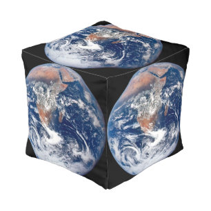 Planet Earth Blue Marble View From Apollo 17 Pouf