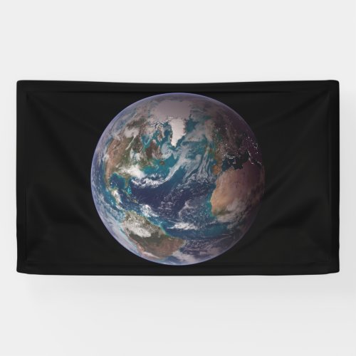 Planet Earth Blue Marble Western Hemisphere Banner