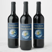 Planet Earth Blue Wine Label (Bottles)