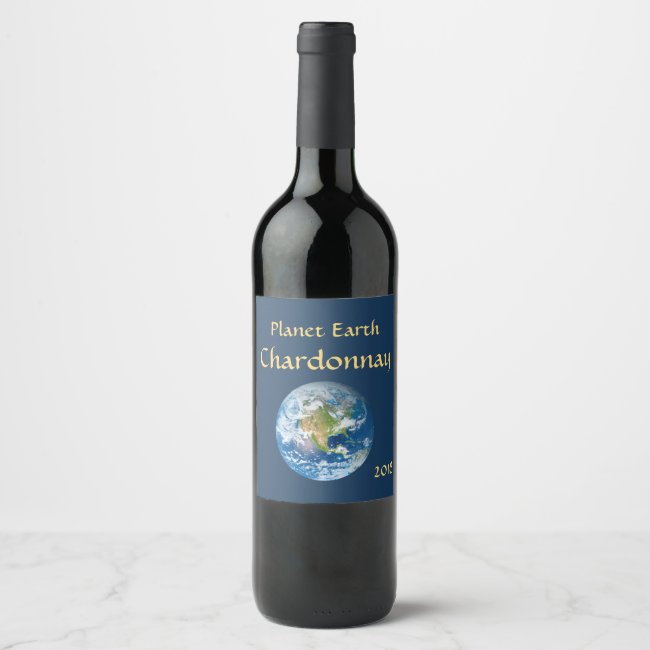 Planet Earth Blue Wine Label