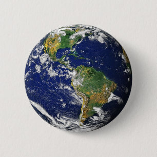 Planet Earth brooch Button