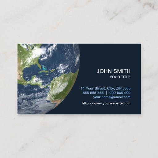 Customizable Planet Earth business card
