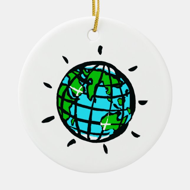 Planet EARTH - Celebrate our planet - Ceramic Ornament (Front)