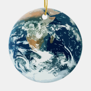 Planet Earth Ceramic Ornament