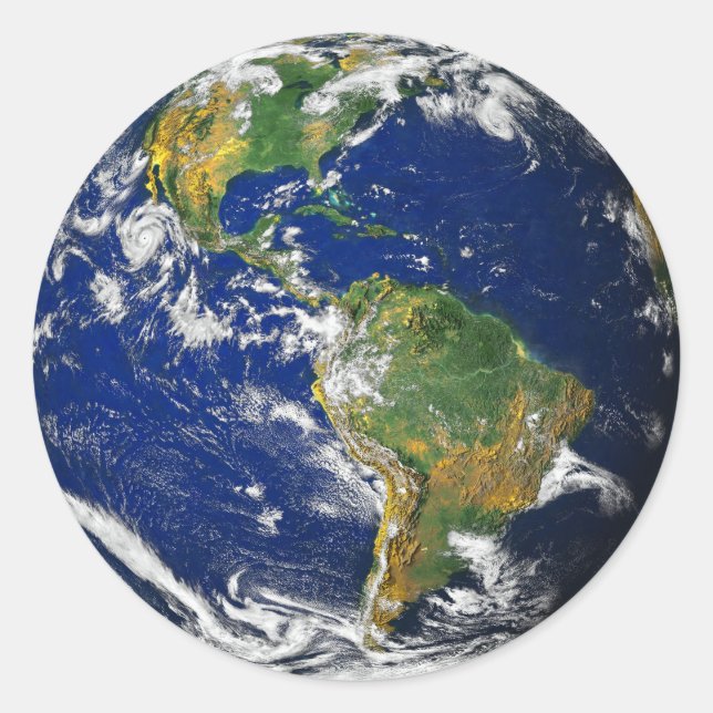 Planet Earth Classic Round Sticker (Front)