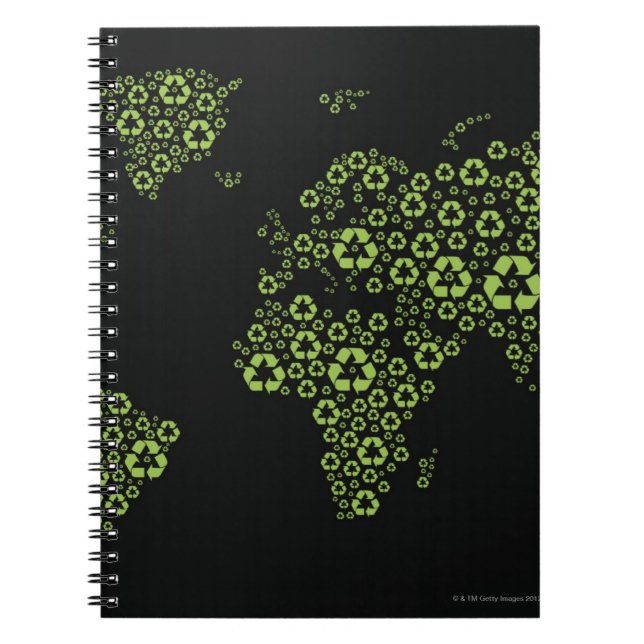 Planet earth composed of recycling symbols notebook (Front)