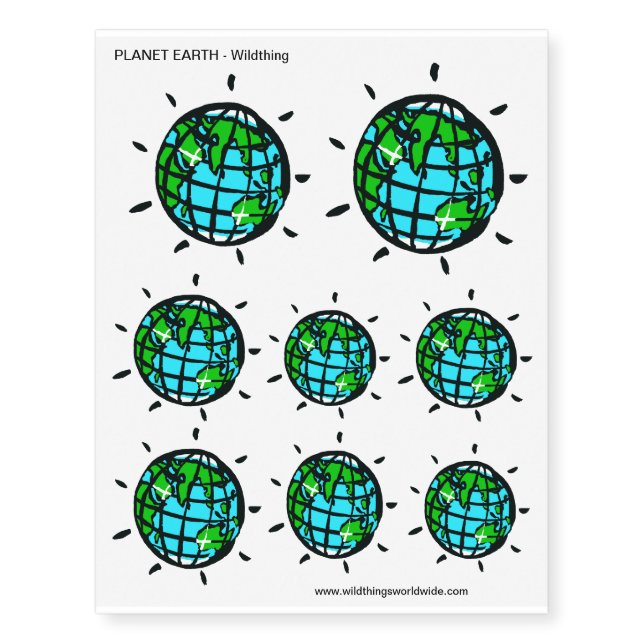 PLANET EARTH - Conservation - Ecology - Nature Temporary Tattoos (Front)