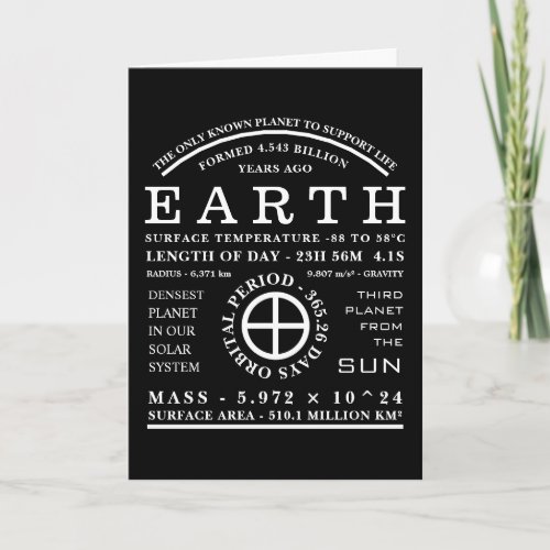 Planet Earth Detailed Astronomy Symbol Card