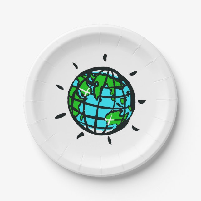Planet EARTH - Earth Day -Conservation - Party  Paper Plates (Front)