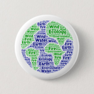 Planet Earth Ecology Word Art Button