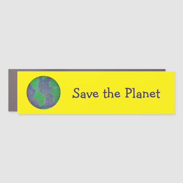 Planet Earth Environment Yellow Car Magnet (Front)