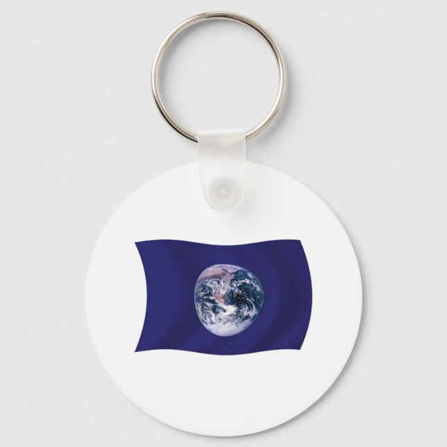 Planet Earth Flag Keychain (Front)