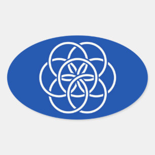 Planet earth flag oval sticker