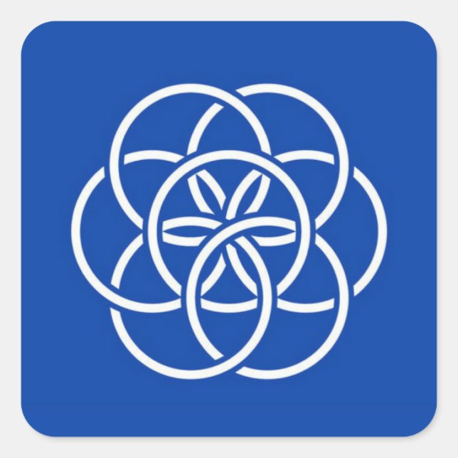 Planet earth flag square sticker (Front)
