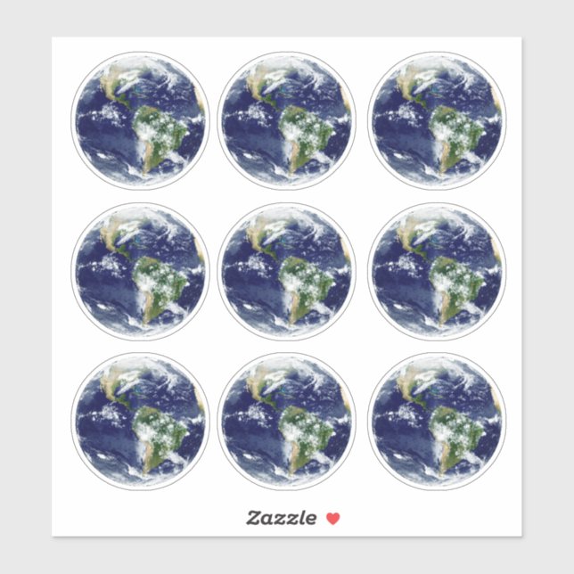 Planet Earth from above & Space view sticker (Sheet)
