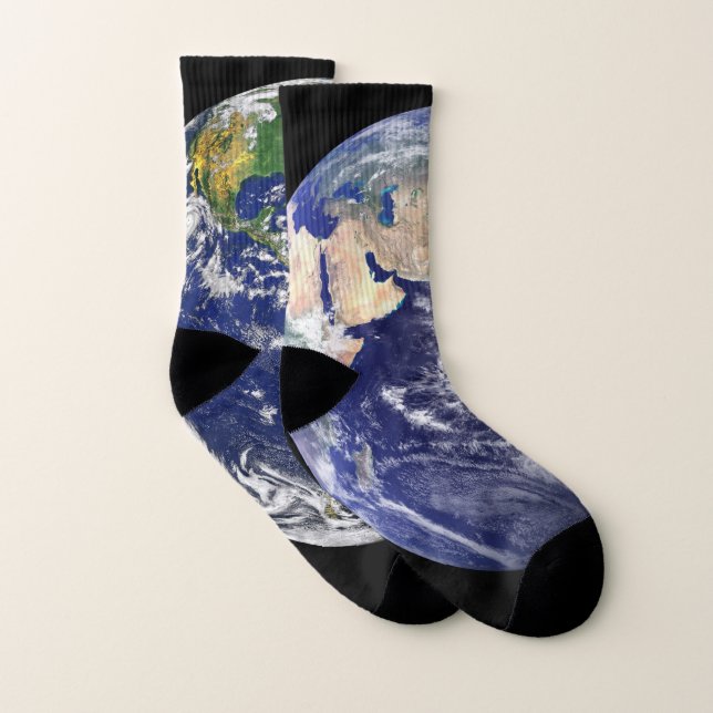 PLANET EARTH FROM SPACE All Over Print Socks (Pair)