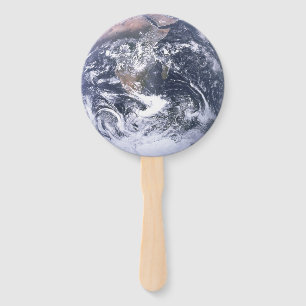 Planet Earth From Space Earth Day Hand Fan