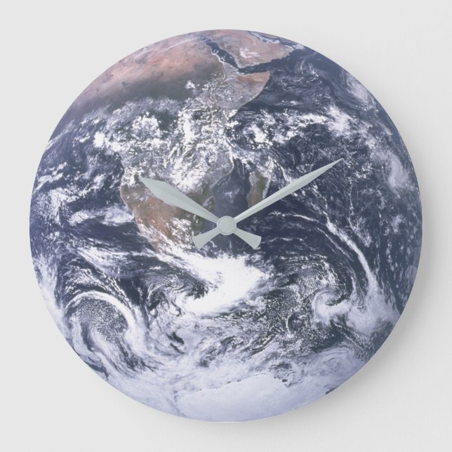Planet Earth From Space Earth Day Large Clock (Front)
