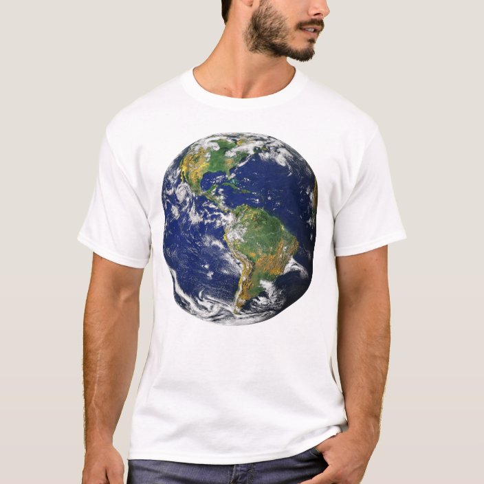 PLANET EARTH FROM SPACE Mens White T-Shirt | Zazzle.com