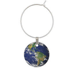 PLANET EARTH FROM SPACE Wine Glass Charm