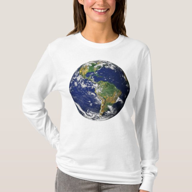 PLANET EARTH FROM SPACE Women’s Long Sleeve T-Shirt (Front)