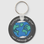Planet Earth Globe Custom Keychain at Zazzle