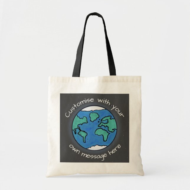 Planet Earth Globe Custom Tote Bag (Front)