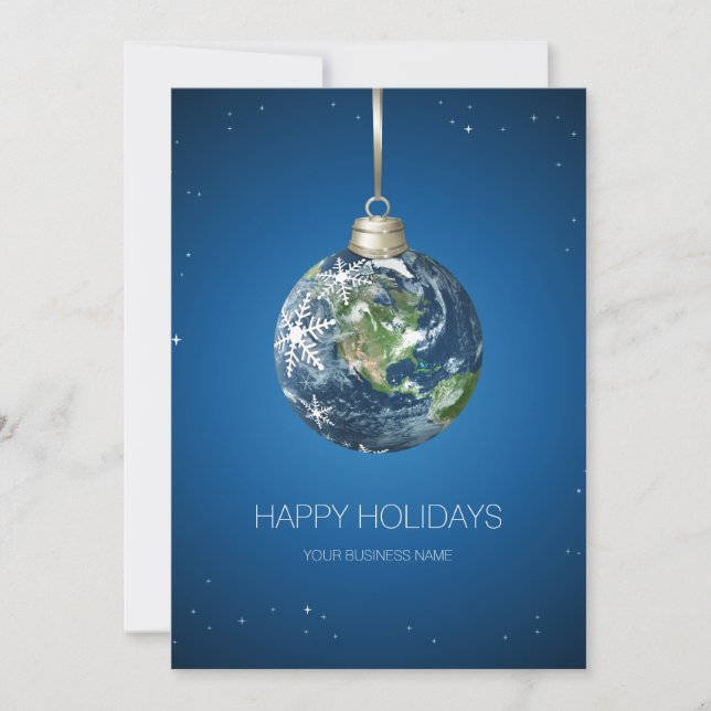 Planet Earth Holidays Formal Christmas Card (Front)