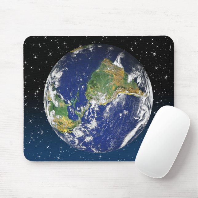 Planet Earth In Outer Space Mouse Pad (With Mouse)