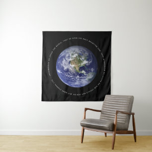 Planet Earth in Space - Christian John 3:16 Tapestry