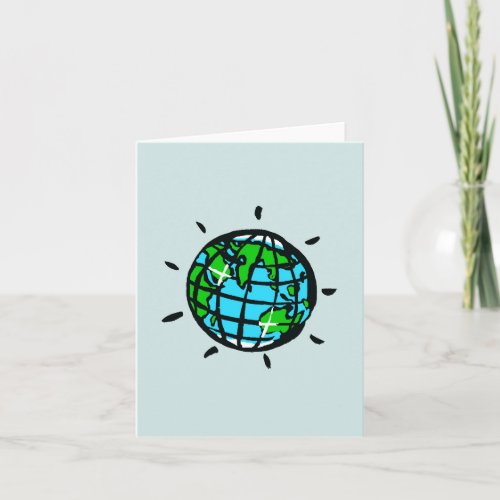 Planet EARTH _ Love the place we live _Aqua Card
