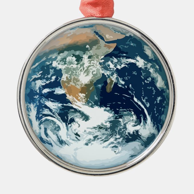 Planet Earth Metal Ornament (Front)