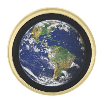Planet Earth Natural (solar System) ~ Gold Finish Lapel Pin by TheWhippingPost at Zazzle