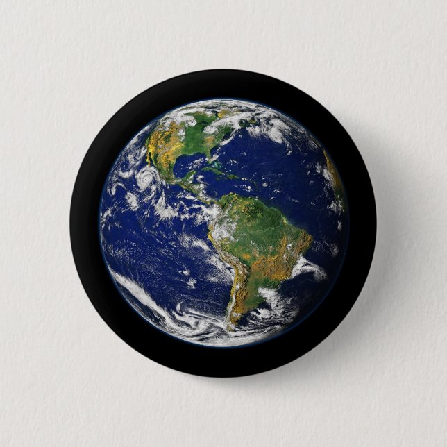 PLANET EARTH natural (solar system) ~ Pinback Button (Front)