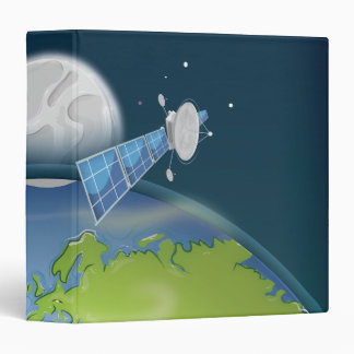 Planet Earth orbiting Satellite 3 Ring Binder