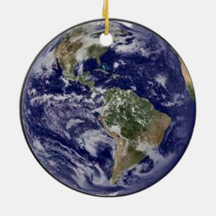 Planet Earth Ornament. Ceramic Ornament