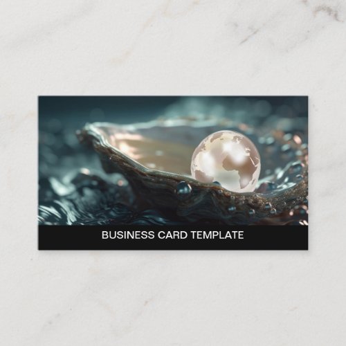 Planet Earth Oyster Pearl Business Card